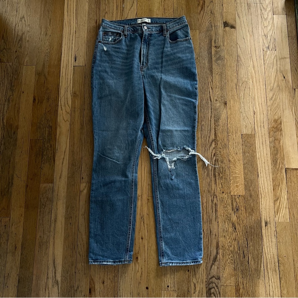 Abercrombie & Fitch Curve Love 90s Slim Straight Ultra High Rise, Size 31/12R